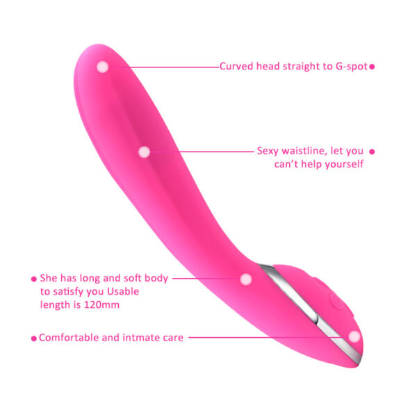 Vibrador Ponto G Recarregável e 12 vibrações e Auto Aquecimento - Sex shop