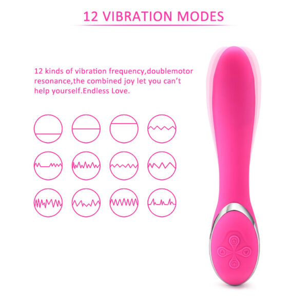 Vibrador Ponto G Recarregável e 12 vibrações e Auto Aquecimento - Sex shop