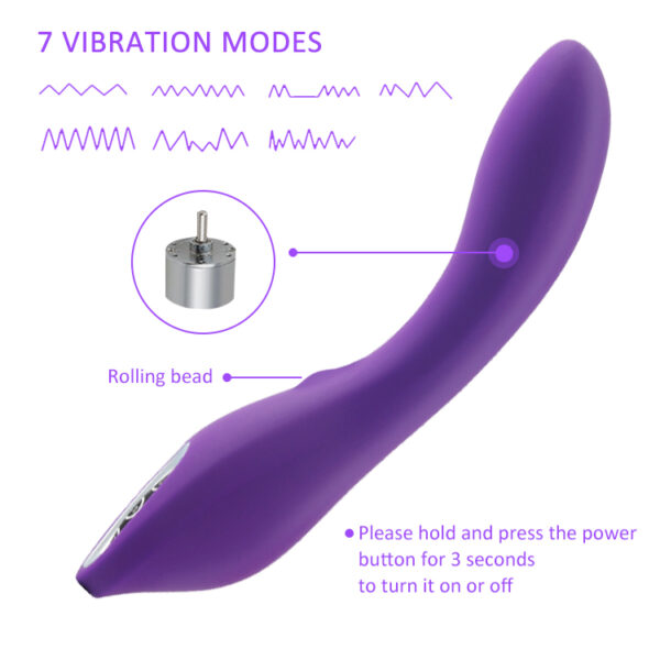 Vibrador Ponto G e Esferas Rotativas e 7 Vibrações Recarregável - Sex shop