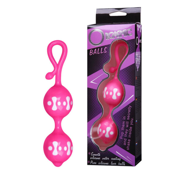 Bolas de Pompoar em Silicone com Cordão de Segurança - ORGASMIC BALLS - Sexshop