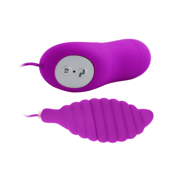 Vibrador Cápsula Revestida em Silicone Textura em Espiral e 12 Vibrações - PLEASURE SHELL - Sex shop