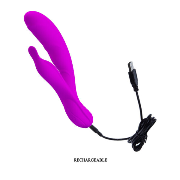 Vibrador Recarregável com Estimulador Clitoriano e 30 Modos de Vibração - PRETTY LOVE ALISS - Sexshop