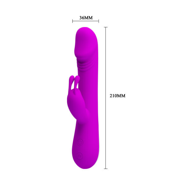 Vibrador com Detalhe de Glande, Estimulador Clitoriano e 30 Modos de Vibração - PRETTY LOVE ROBERT - Sexshop