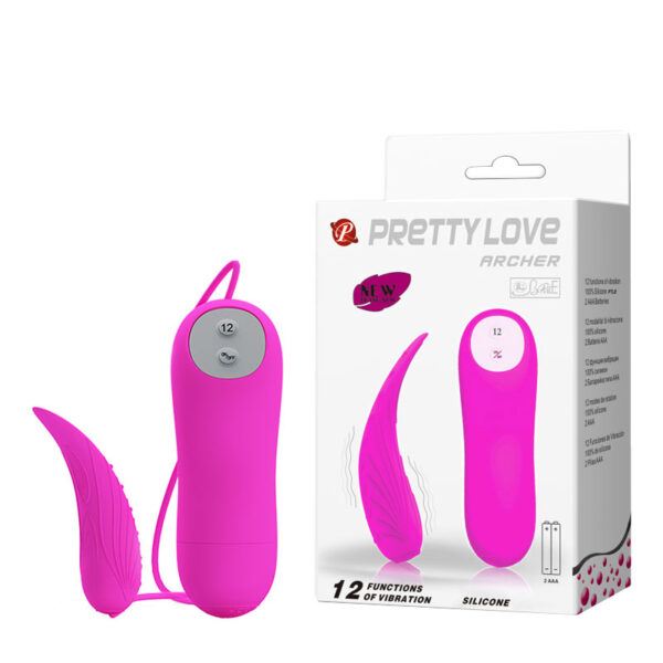 Vibrador Capsula Silicone em Formato de Língua e 12 Modos de Vibração - PRETTY LOVE ARCHER - Sexshop