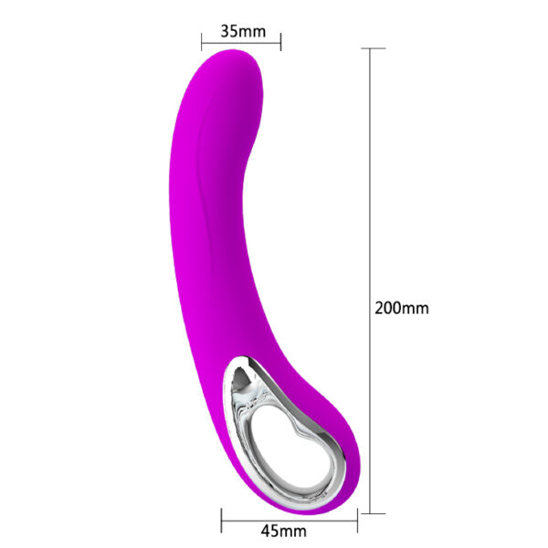 Vibrador Recarregável Ponto G com Alça Metalizada e 12 Modos de Vibração - PRETTY LOVE ELMER - Sexshop