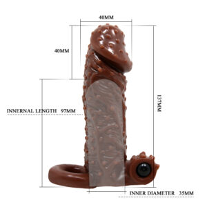 Capa Peniana Extensora com 4 cm de Extensão e Alça para Escroto - BRAVE MAN - Sexshop