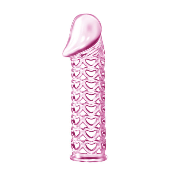 Capa Peniana Extensora com 2,2 cm e Relevos em Formato de Coração - MALE WEAR NET SLEEVE - Sex shop