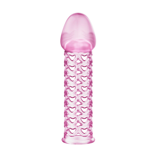 Capa Peniana Extensora com 2,2 cm e Relevos em Formato de Coração - MALE WEAR NET SLEEVE - Sex shop