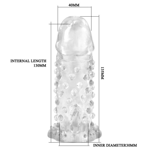 Capa Peniana Transparente com Nódulos Massageadores Estimulantes - BRAVE MAN - Sexshop