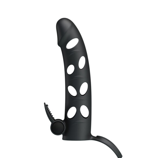 Capa Peniana com Alça para Escroto e Estimulador Vibratório Formato Língua - PRETTY LOVE - Sex shop