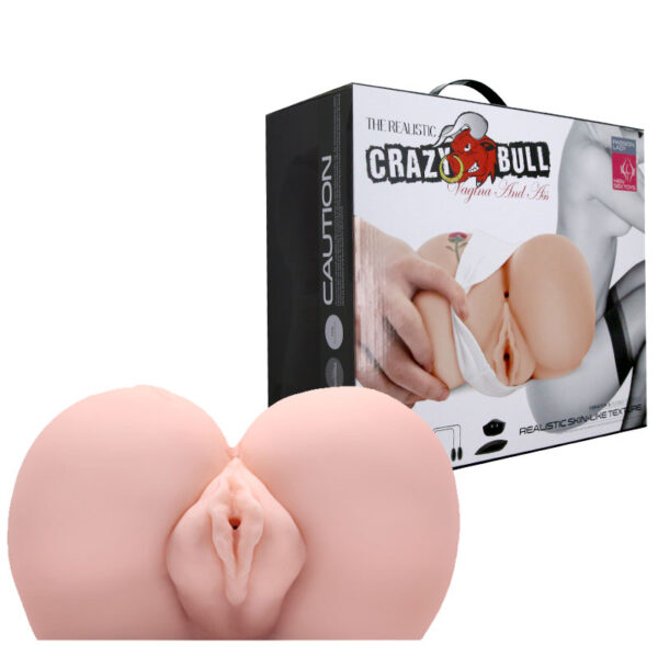 Masturbador Bumbum com Vagina e Ânus Penetráveis e Flor em Alto Relevo - CRAZY BULL - Sex shop