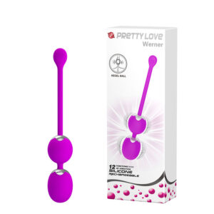 Bolas de Pompoar Recarregável com 12 Modos de Vibração - PRETTY LOVE WERNER - Sexshop