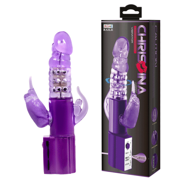 Vibrador Rotativo Escalonado com Triplo Estimulador - BAILE CHRISTINA - Sex shop