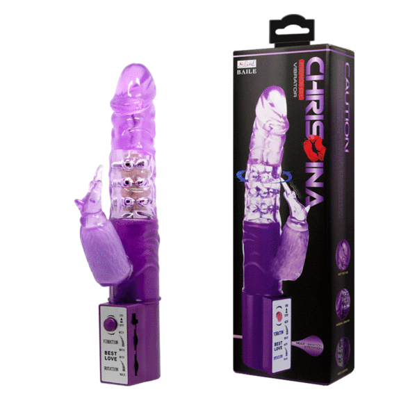 Vibrador Rotativo com Esferas Rotativas e Estimulador Clitoriano Vibratório CHRISTINA - Sex shop