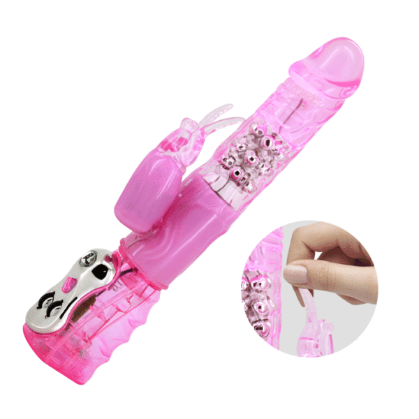 Vibrador Rotativo com Estimulador Clitoriano Vibratório - TRAVEL PARTNER - Sex shop