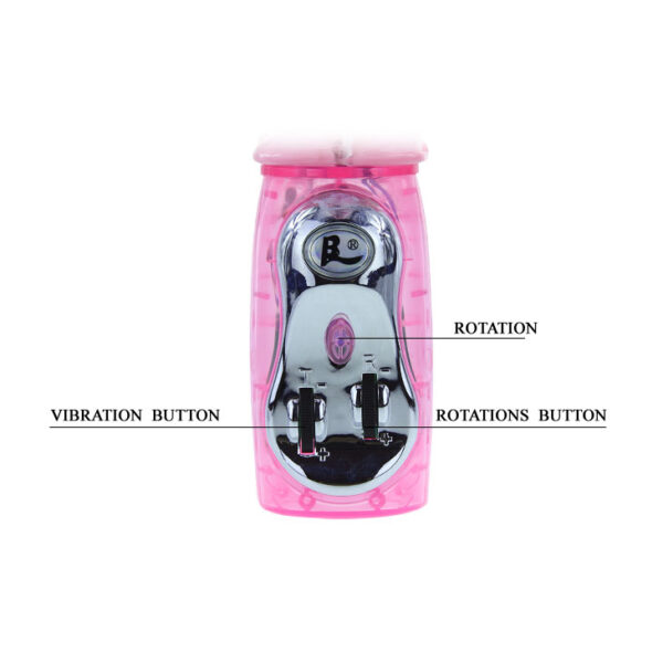 Vibrador Rotativo com Estimulador Clitoriano Coelho - TRAVEL PARTNER - Sex shop