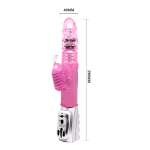 Vibrador Rotativo Sobe e Desce com 7 Vibrações e Estimulador Borboleta - MARIPOSA TULIP - Sexshop