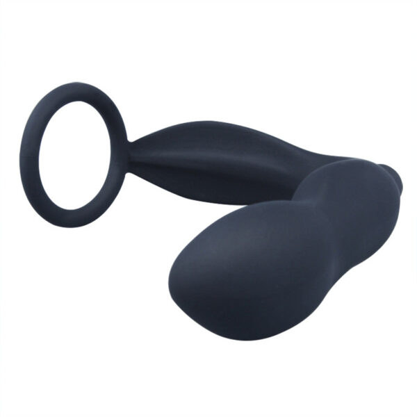 Anel Peniano em Silicone com Plug Anal Vibratório - Sex shop