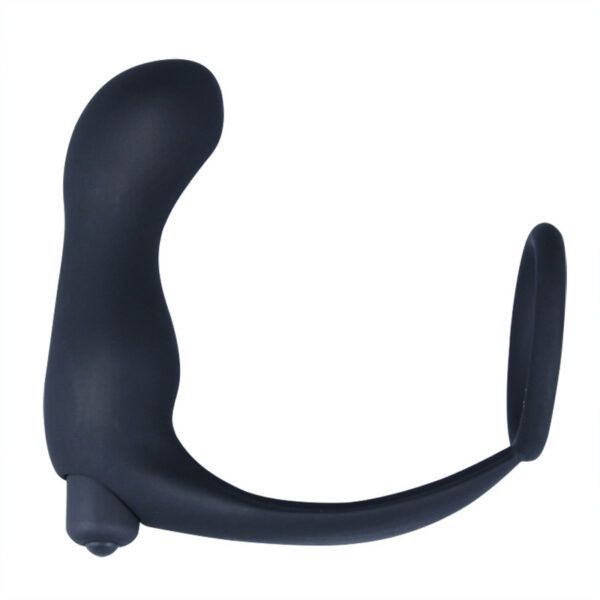 Anel Peniano em Silicone com Plug Anal Vibratório - Sex shop