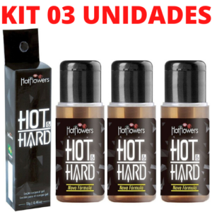 Kit 03 Gel prolongador de ereção Hot Hard 13gr Hot Flowers - Sexshop