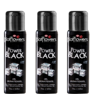 Kit 03 Gel Gelado Aromatizante Sabor BLACK ICE 35ml HotFlowers - Sexshop