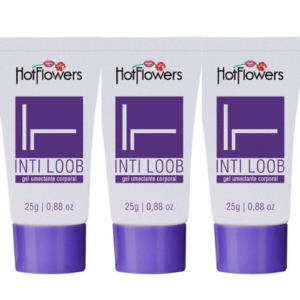 Kit 03 Lubrificante Int-Loob Bisnaga Lilás 25gr HotFlowers - Sexshop