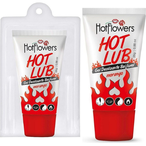 Kit 03 Gel Deslizante HotLub Beijável 25g HotFlowers - Sex shop