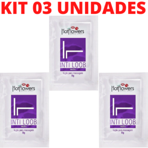 Kit 03 Lubrificante Íntimo IntiLoob Neutro Sachê 8g HotFlowers - Sexshop