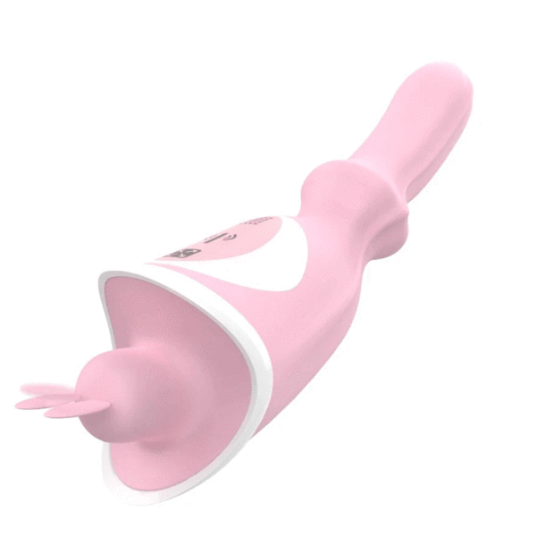 Vibrador com Sucção e Penetrador com Movimento Vai e Vem com 8 Vibrações - Sex shop