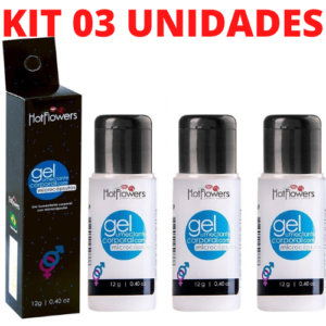 Kit 03 Gel intimo Anestésico Anal com Microcápsulas 12g Hot Flowers - Sexshop