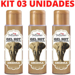 Kit 03 Gel Quente Aromatizante Amarula 35ml Hot Flowers - Sexshop