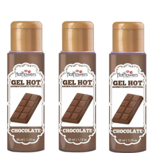 Kit 03 Gel Quente Aromatizante Hot Chocolate 35ml Hot Flowers - Sexshop