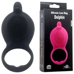 Anel Peniano e Estimulador Clitoriano 10 Vibrações - APHRODISIA SILICONE LOVE RING DOLPHIN - Sex shop