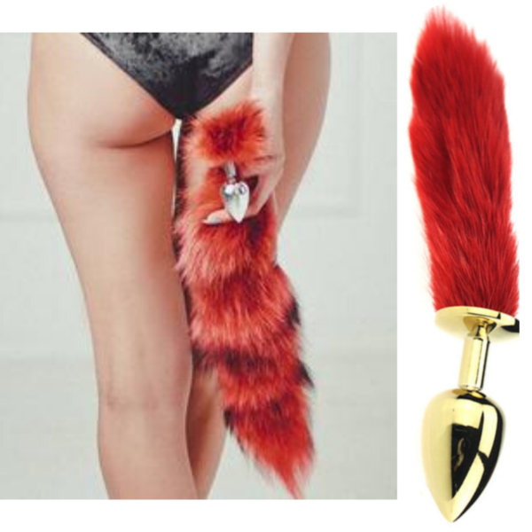 Plug Anal com Rabo pequeno Vermelho - Sexshop