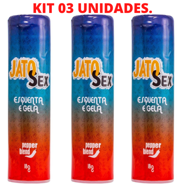 Kit 03 Gel Beijável Bifásico Jato Sex da Pepper Blend esquentar e esfriar