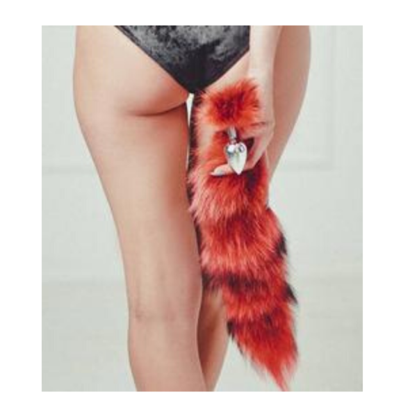 Plug Anal com Rabo pequeno Vermelho - Sexshop