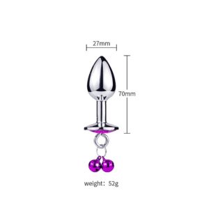 Plug Anal de Aço Com Sino e Corrente - Tamanho P - Sex shop