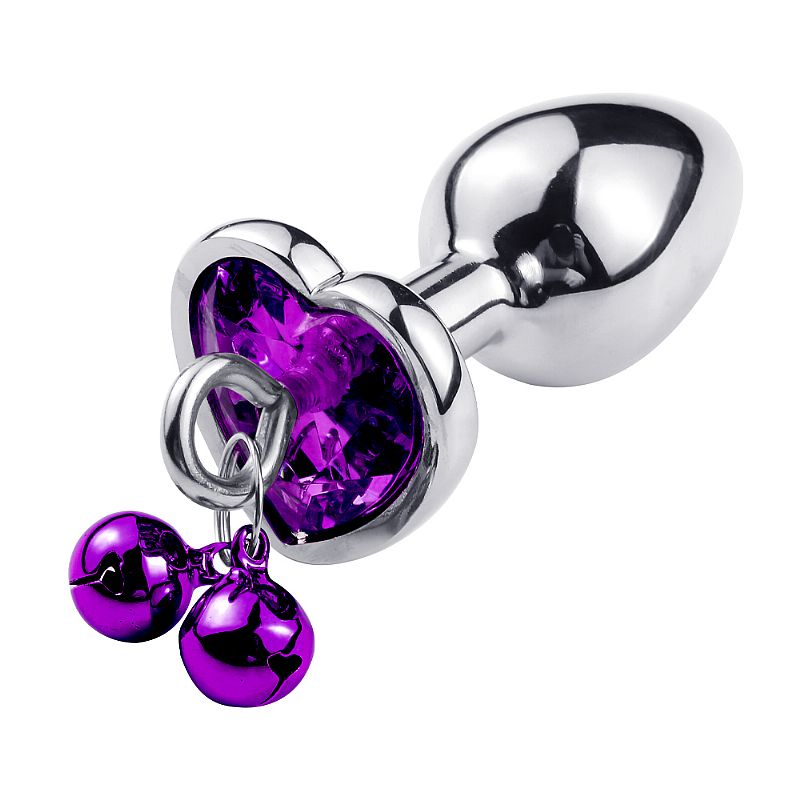 Plug de Coracao Em Aco - Com Sino e Corrente - Tamanho G - Sexshop