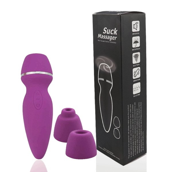 Estimulador Feminino com Sucção Recarregável com Bico Extra - SUCK MASSAGER - Sex shop