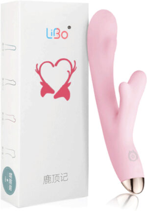 Vibrador Recarregável com Estimulador Clitoriano e Auto Aquecimento - LIBO - Sexshop