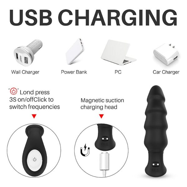 Plug Anal duplo 9 Vibrações Dragon S-Hande Dupla Penetração