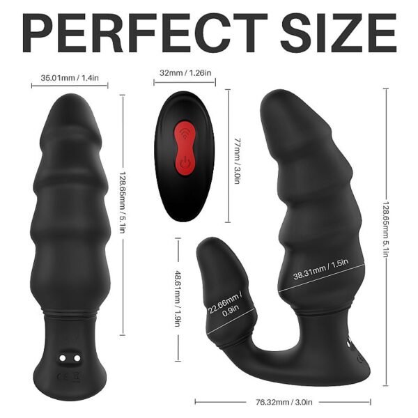 Plug Anal Dupla Penetração e Controle Remoto 9 Vibrações Dragon S-Hande - Sexshop