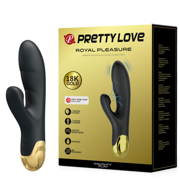 Vibrador Recarregável com Detalhes em Ouro 18k e 7 Modos de Vibração - PRETTY LOVE NAUGHTY PLAY