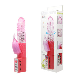 Vibrador Rotativo com Estimulador Clitoriano Vibratório - CUTE BABY VIBRATOR - Sexshop