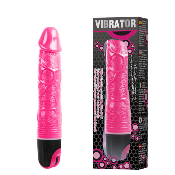 Pênis Realístico 24 cm com Vibração e Veias Salientes - BAILE VIBRATOR