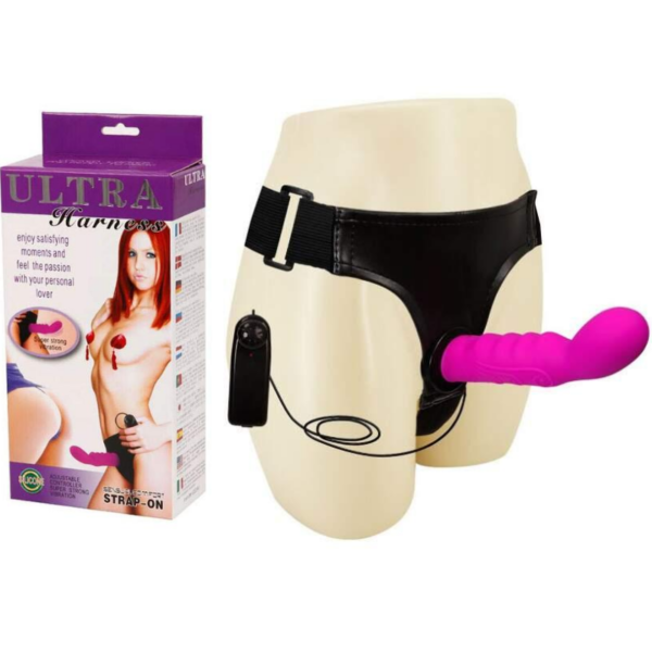 Cinta Peniana com Penetrador Ponto G em Silicone Multivelocidade - ULTRA HARNESS - Sexshop