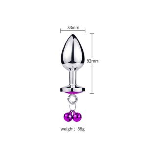 Plug Anal de Aço Com Joia e Sino - Tamanho M - Sexshop