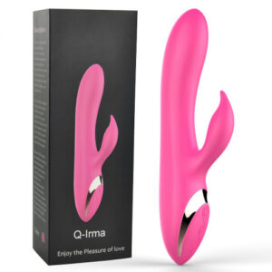 Vibrador luxo recarregável com estimulador clitoriano 12 Vibrações - Q-irma