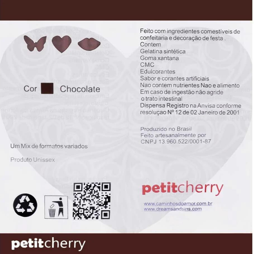 Adesivo Solúveis Comestível Petitcherry Caminhos Do Amor Chocolate - Imagem 4