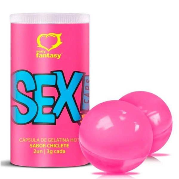 Bolinha Explosiva Beijável Sex Caps Chiclete 02 unidades